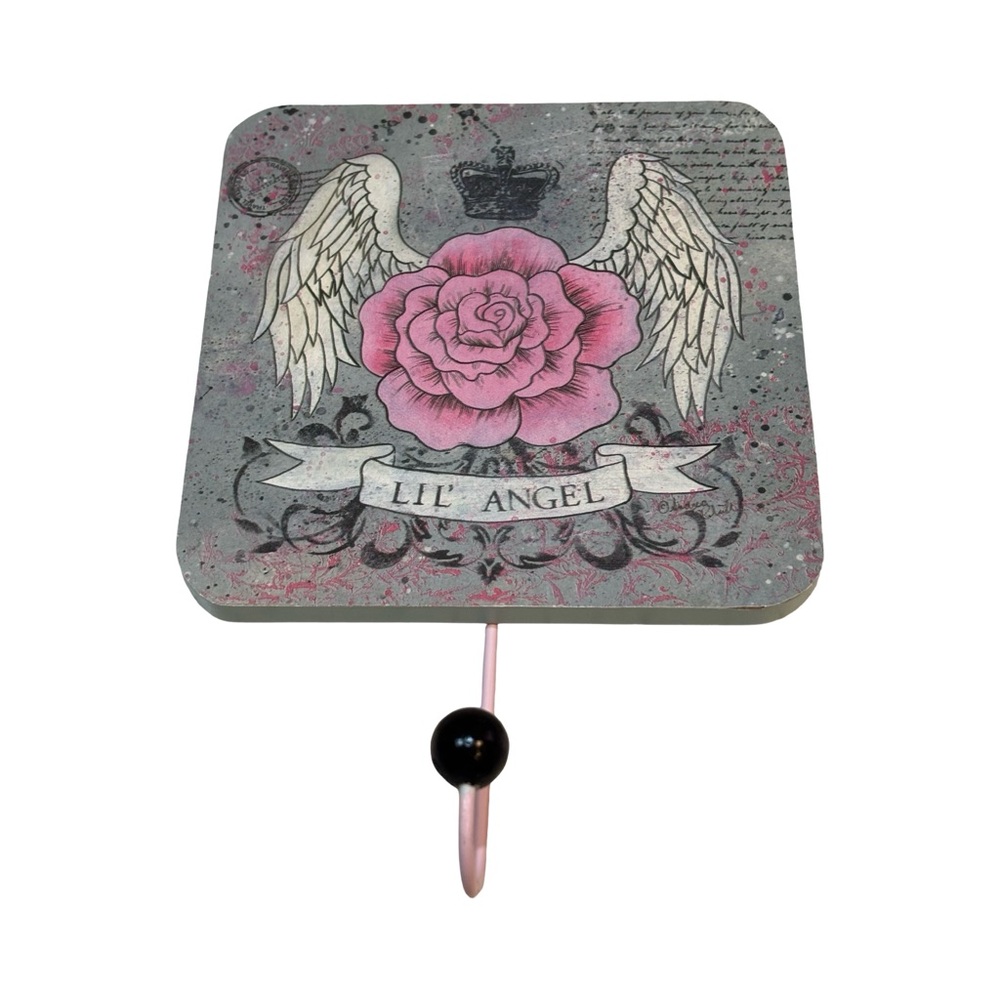 Lil’ Angel Rose & Wings‎ Wall Hook – Shabby Chic / Girly Decor